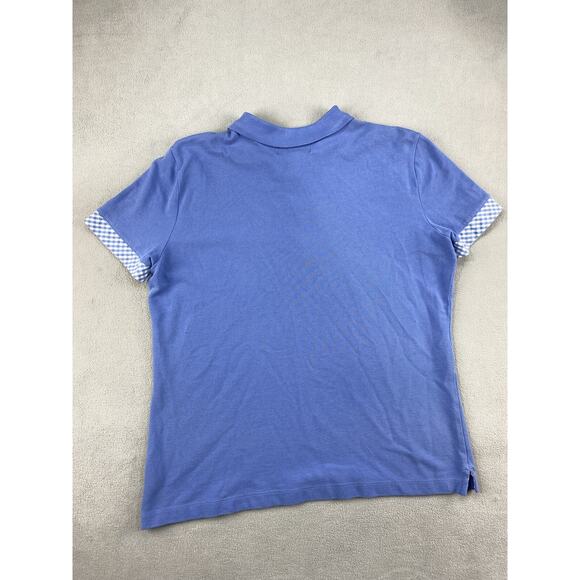 Lauren Ralph Lauren Polo Shirt Women Large Blue Button Golf Golfer Active - Picture 11 of 11